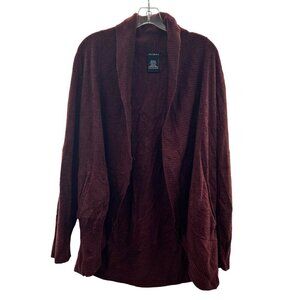 Max Mia Women's Open Front Maroon Cardigan Collared Size XL